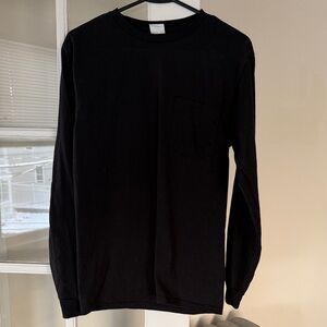 Hanes Black Long Sleeve Men's Tee